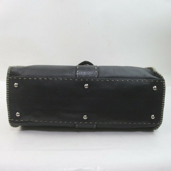 Auth Fendi Shoulder Bag Black Leather #19673F12 - Picture 4 of 9